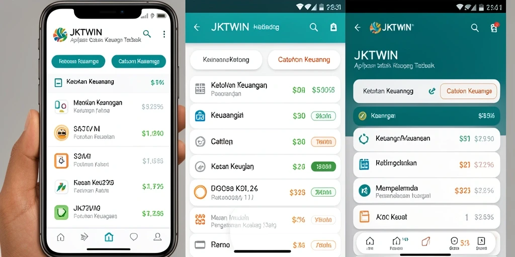 Screenshot utama JKTWIN menampilkan antarmuka Catatan Keuangan yang intuitif.