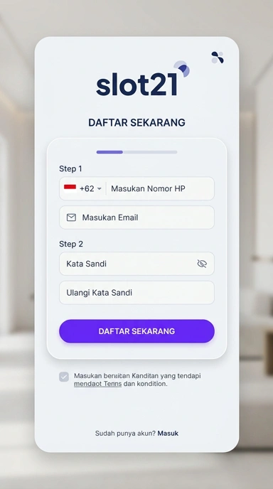 Tampilan halaman daftar slot21