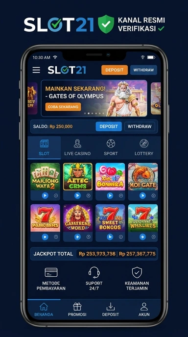 Tampilan kanal resmi slot21